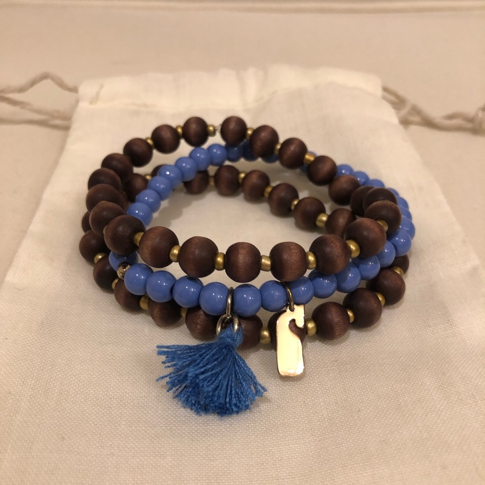 VINEYARD VINES WOODEN BEADED BRACELET SET